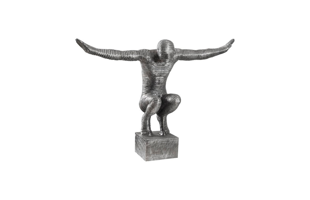 Phillips Collection Outstretched Arms Sculpture In Aluminum Finish - Unique Vintage Decorative Art For Modern Homes Silver,Gray Metal ,Aluminum Id103555