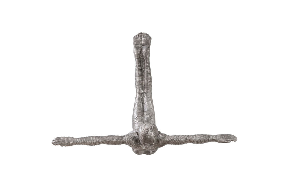 Phillips Collection Diving Wall Sculpture - Small Aluminum Art Piece With Unique Textured Finish For Modern Décor Gray,Silver Metal ,Aluminum Id103556
