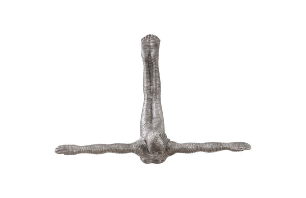 Phillips Collection Diving Wall Sculpture - Small Aluminum Art Piece With Unique Textured Finish For Modern Décor Gray,Silver Metal ,Aluminum Id103556