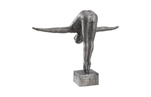 Phillips Collection Diving Sculpture: Modern Aluminum Decor Piece with Striated Texture for Chic Home & Office Styling ID103557