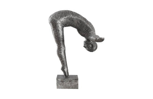 Phillips Collection Diving Sculpture: Modern Aluminum Decor Piece with Striated Texture for Chic Home & Office Styling ID103557