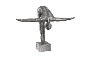 Phillips Collection Diving Sculpture: Modern Aluminum Decor Piece with Striated Texture for Chic Home & Office Styling ID103557