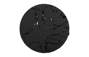 Phillips Collection Teak Chunk Round Coffee Table - Handcrafted Unique Design With Dark Charcoal Finish For Modern Spaces Black Wood ,Teak Id104053