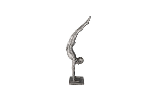 Phillips Collection Handstand Sculpture - Striking Aluminum Art Piece Showcasing Athletic Elegance And Modern Design Silver,Gray Metal ,Aluminum Id105376
