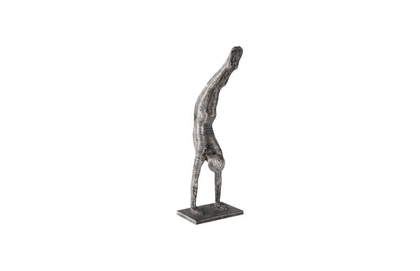 Phillips Collection Handstand Sculpture - Striking Aluminum Art Piece Showcasing Athletic Elegance And Modern Design Silver,Gray Metal ,Aluminum Id105376