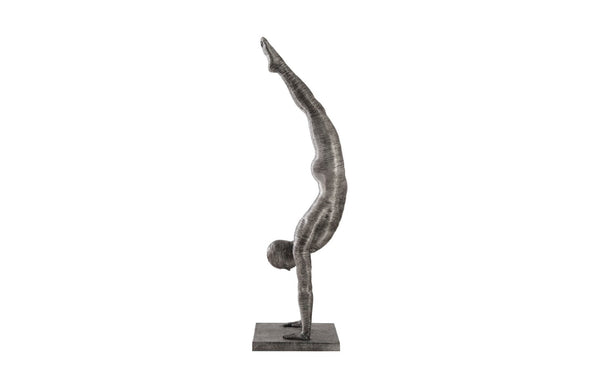 Phillips Collection Handstand Sculpture - Striking Aluminum Art Piece Showcasing Athletic Elegance And Modern Design Silver Metal ,Aluminum Id105377