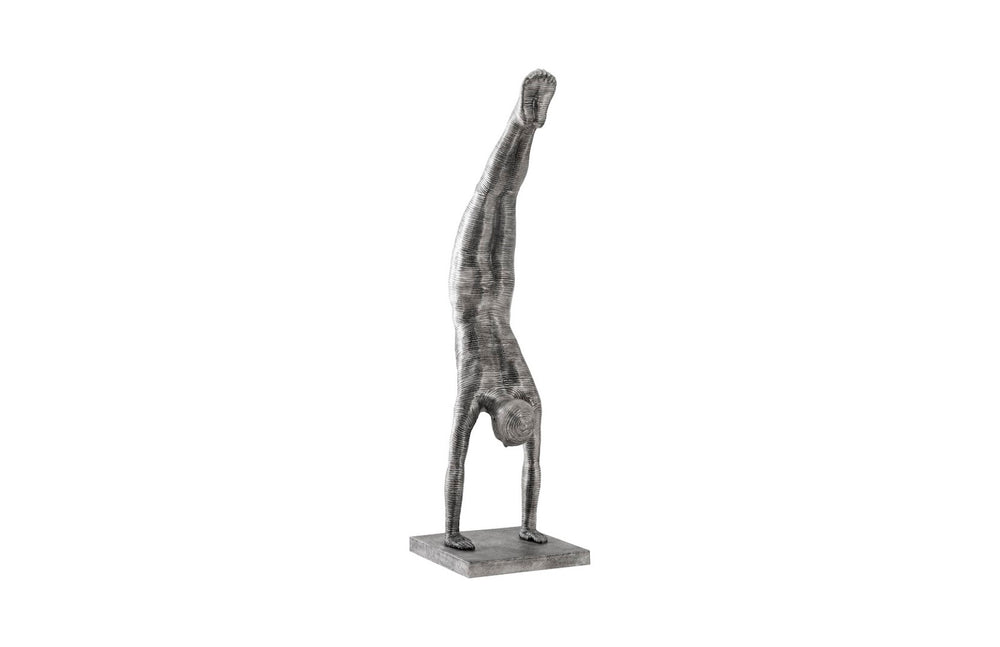 Phillips Collection Handstand Sculpture - Striking Aluminum Art Piece Showcasing Athletic Elegance And Modern Design Silver Metal ,Aluminum Id105377