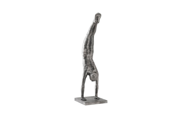 Phillips Collection Handstand Sculpture - Striking Aluminum Art Piece Showcasing Athletic Elegance And Modern Design Silver Metal ,Aluminum Id105377