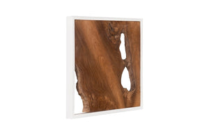 Phillips Collection Framed Slice Wall Tile - Teak Wood Art In Modern Black Frame For Elegant Home Décor Enhancements Brown,White Wood ,Teak Id105514