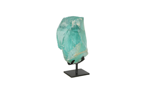 Phillips Collection Refractory Glass Sculpture: Luminous Art Piece With Natural Character And Contemporary Elegance Blue Glass Id111093