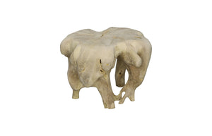 Phillips Collection Teak Wood Coffee Table – Bleached Round Design For Modern Farmhouse & Industrial Chic Interiors Off White Wood ,Teak Id111480