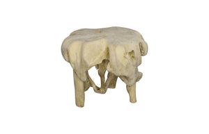 Phillips Collection Teak Wood Coffee Table – Bleached Round Design For Modern Farmhouse & Industrial Chic Interiors Off White Wood ,Teak Id111480