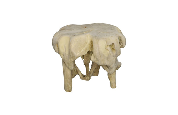 Phillips Collection Teak Wood Coffee Table – Bleached Round Design For Modern Farmhouse & Industrial Chic Interiors Off White Wood ,Teak Id111480