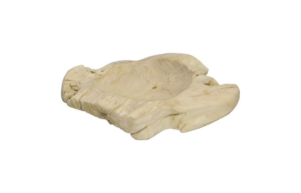 Phillips Collection Teak Wood Bowl - Exquisite Live Edge Design, Perfect For Elegant Tabletop Decor And Serving Off White Wood ,Teak Id111484