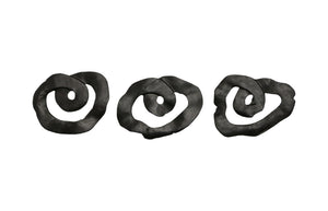 Phillips Collection Swirl Wall Tile - Modern Organic Decor with Playful Charm for Stunning Home Interiors and Galleries Teak Wood, Assorted, Black ID112232
