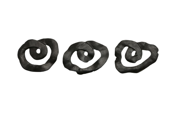 Phillips Collection Swirl Wall Tile - Modern Organic Decor with Playful Charm for Stunning Home Interiors and Galleries Teak Wood, Assorted, Black ID112232