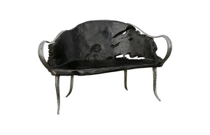 Phillips Collection Graven Live Edge Bench In Black - Unique Reclaimed Teak With Sculptural Stainless Steel Legs Brown,Black Wood ,Teak Id112788