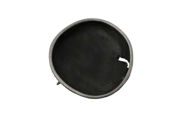 Phillips Collection Graven Table Top Bowl - Unique Black Teak Wood & Sculptural Stainless Steel Legs For Bold Decor Black,Silver Wood ,Teak Id112791