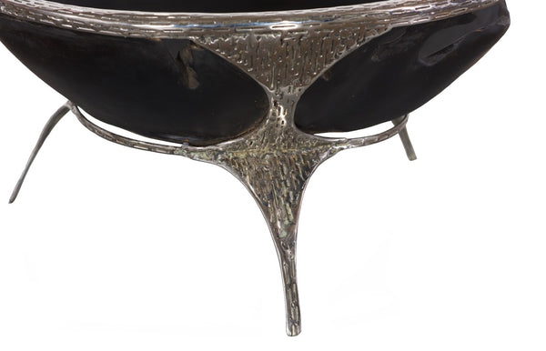 Phillips Collection Graven Table Top Bowl - Handcrafted Organic Modern Design with Reclaimed Teak & Steel Legs ID112791