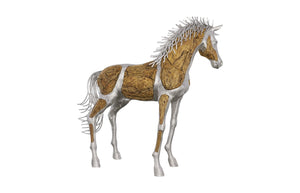 Phillips Collection Mustang Horse Woodland Sculpture - Stunning Handcrafted Art By Award-winning Artist Timbul Raharjo Silver,Brown Metal,Wood Id113404