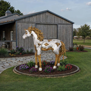 Phillips Collection Mustang Horse Armored Sculpture by Timbul Raharjo - Stunning Artistry for Home or Office Décor Walking ID113407
