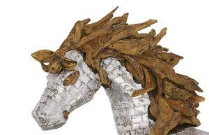 Phillips Collection Mustang Horse Armored Sculpture by Timbul Raharjo - Stunning Artistry for Home or Office Décor Standing ID113408