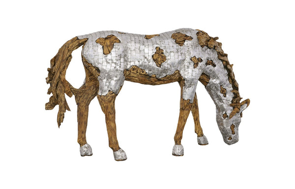 Phillips Collection Mustang Horse Armored Sculpture by Timbul Raharjo - Stunning Artistry for Home or Office Décor Grazing ID113409