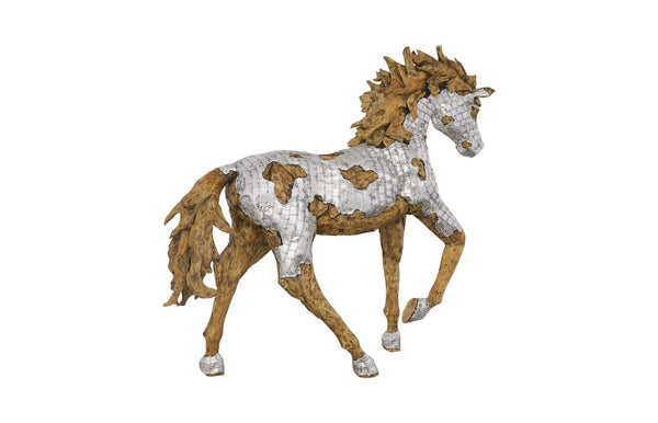 Phillips Collection Mustang Horse Armored Sculpture by Timbul Raharjo - Stunning Artistry for Home or Office Décor Galloping ID113410