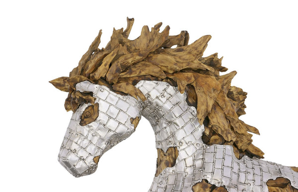 Phillips Collection Mustang Horse Armored Sculpture by Timbul Raharjo - Stunning Artistry for Home or Office Décor Galloping ID113410