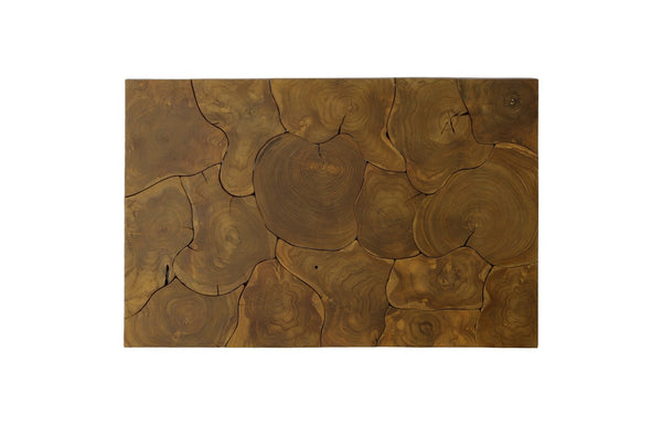 Phillips Collection Teak Slice Coffee Table - Handcrafted Reclaimed Wood with Modern Stainless Steel Base for Elegance Stainless Steel Legs, Rectangle ID113631