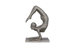 Phillips Collection Handstand Gymnast Cast Aluminum Figurative Sculpture with Striated Texture for Bold Decor ID113920