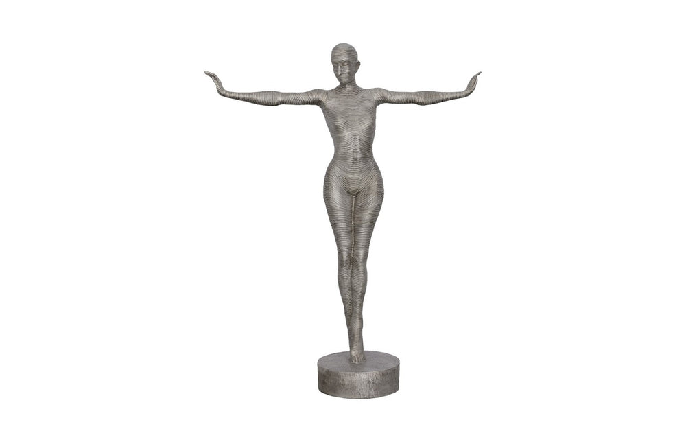 Phillips Collection Outstretched Arms Standing Sculpture - Modern Aluminum Art With Textured Vintage Patina Design Silver Metal ,Aluminum Id113922