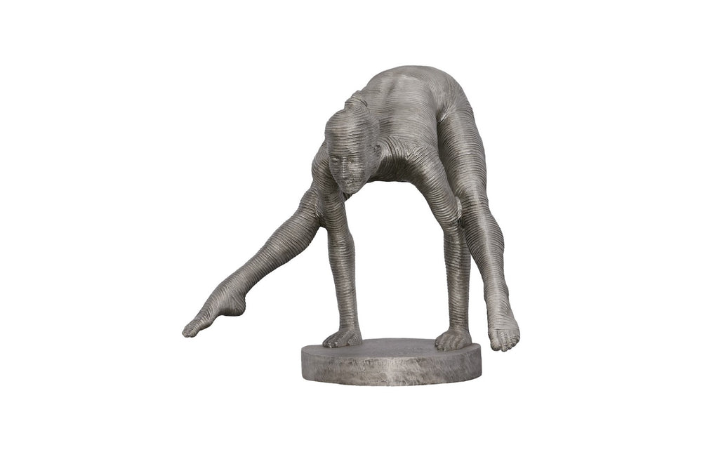 Phillips Collection Balancing Body Sculpture - Striated Aluminum Art Piece For Modern Organic Home Decor Elegance Silver Metal ,Aluminum Id113923