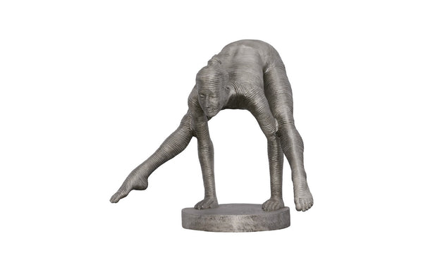 Phillips Collection Balancing Body Sculpture - Striated Aluminum Art Piece For Modern Organic Home Decor Elegance Silver Metal ,Aluminum Id113923