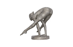 Phillips Collection Balancing Body Sculpture - Striated Aluminum Art Piece For Modern Organic Home Decor Elegance Silver Metal ,Aluminum Id113923