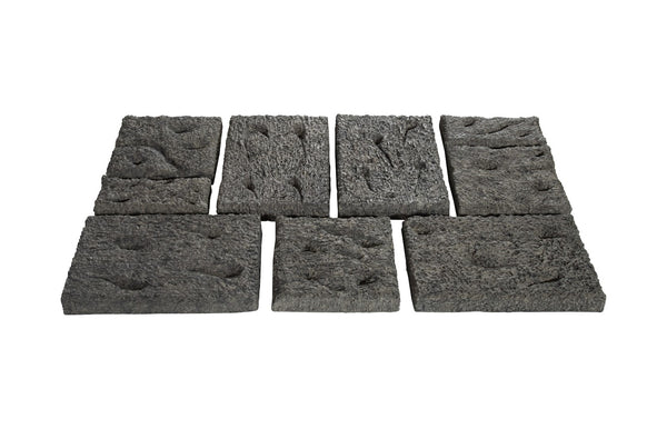 Phillips Collection Etched Rock Puzzle Wall Tiles Set Of 9 – Unique Natural Stone Decor For Endless Design Possibilities Gray Resin Id114681