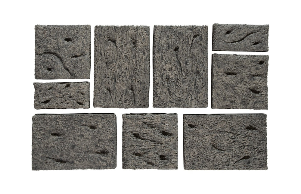Phillips Collection Etched Rock Puzzle Wall Tiles Set Of 9 – Unique Natural Stone Decor For Endless Design Possibilities Gray Resin Id114681