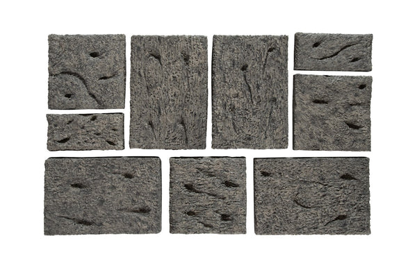Phillips Collection Etched Rock Puzzle Wall Tiles Set Of 9 – Unique Natural Stone Decor For Endless Design Possibilities Gray Resin Id114681