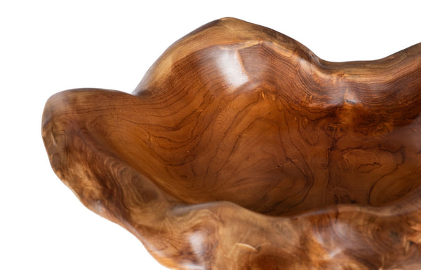 Phillips Collection Carving Bowl - Hand-crafted Teak Root Design For Elegant Tabletop Decor And Unique Style Brown Wood Id114853