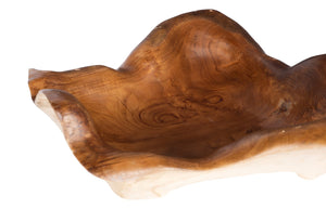 Phillips Collection Carving Bowl - Hand-crafted Teak Root Design For Elegant Tabletop Decor And Unique Style Brown Wood Id114854