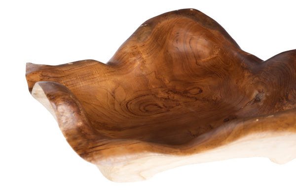Phillips Collection Carving Bowl - Hand-crafted Teak Root Design For Elegant Tabletop Decor And Unique Style Brown Wood Id114854