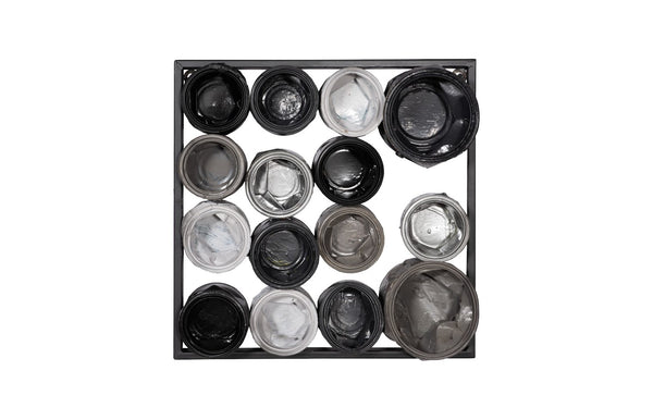 Phillips Collection Paint Can Wall Art - Unique Recycled Metal Square Design in Contemporary Neutral Tones for Eco Chic Decor Mixed Neutrals, Assorted SM ID115080