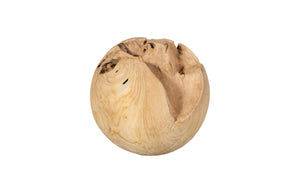 Phillips Collection Teak Wood Ball Decorative Sculpture – Modern Organic Home Accent With Natural Character And Shine Beige Wood ,Teak Id115120