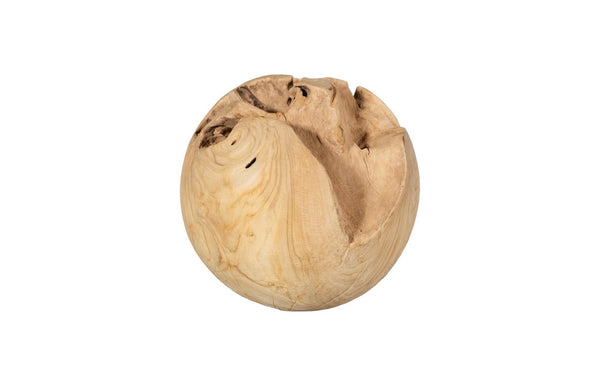 Phillips Collection Teak Wood Ball Decorative Sculpture – Modern Organic Home Accent With Natural Character And Shine Beige Wood ,Teak Id115120