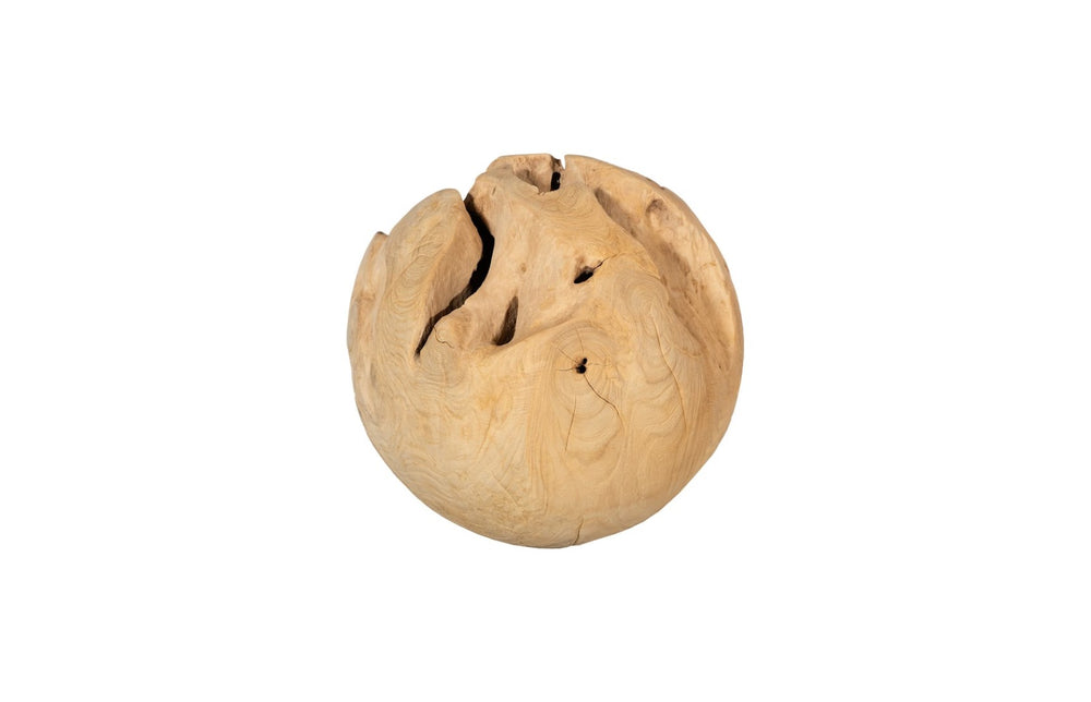 Phillips Collection Teak Wood Ball Decorative Sculpture – Modern Organic Home Accent With Natural Character And Shine Beige Wood ,Teak Id115120