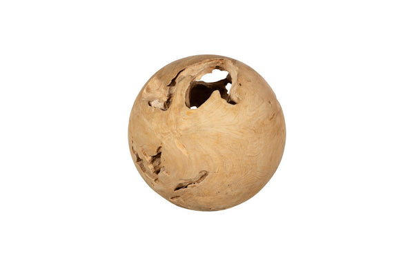 Phillips Collection Teak Wood Ball Decorative Sculpture – Modern Organic Home Accent With Natural Character And Shine Beige Wood ,Teak Id115121