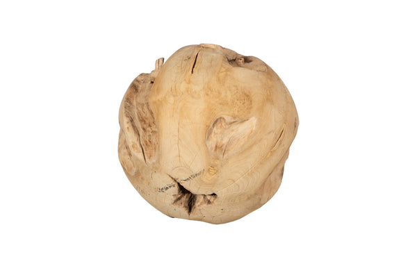 Phillips Collection Teak Wood Ball Decorative Sculpture – Modern Organic Home Accent With Natural Character And Shine Beige Wood ,Teak Id115122