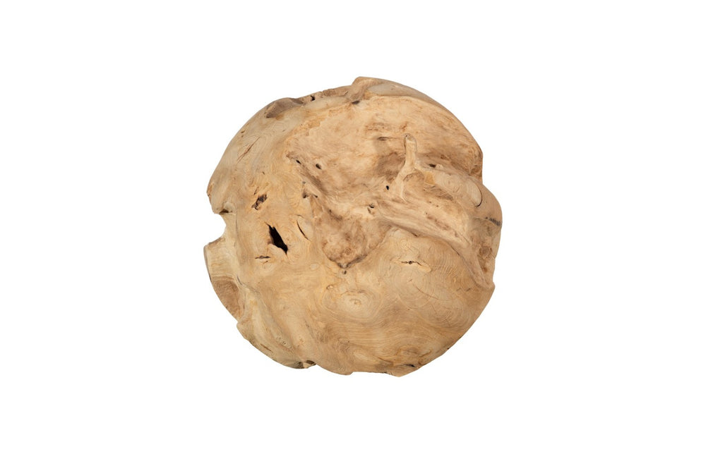 Phillips Collection Teak Wood Ball Sculpture - Organic Modern Art Piece for Home Décor, Unique Focal Point for Any Space Large, Bleached ID115122