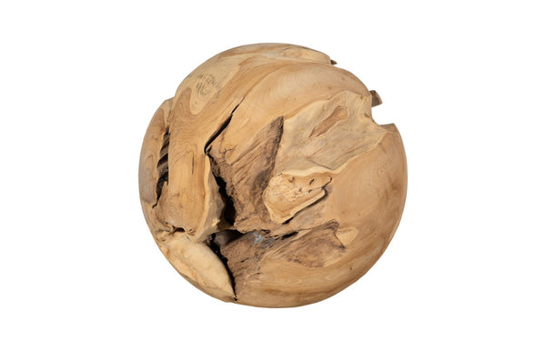 Phillips Collection Teak Wood Ball Decorative Sculpture – Modern Organic Home Accent With Natural Character And Shine Beige Wood ,Teak Id115123