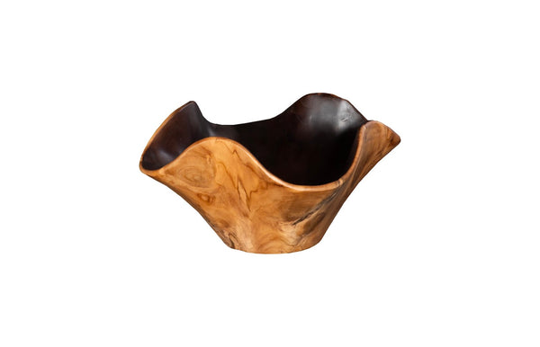 Phillips Collection Teak Wood Bowl - Exquisite Live Edge Design, Perfect For Elegant Tabletop Decor And Serving Brown,Black Wood ,Teak Id115630